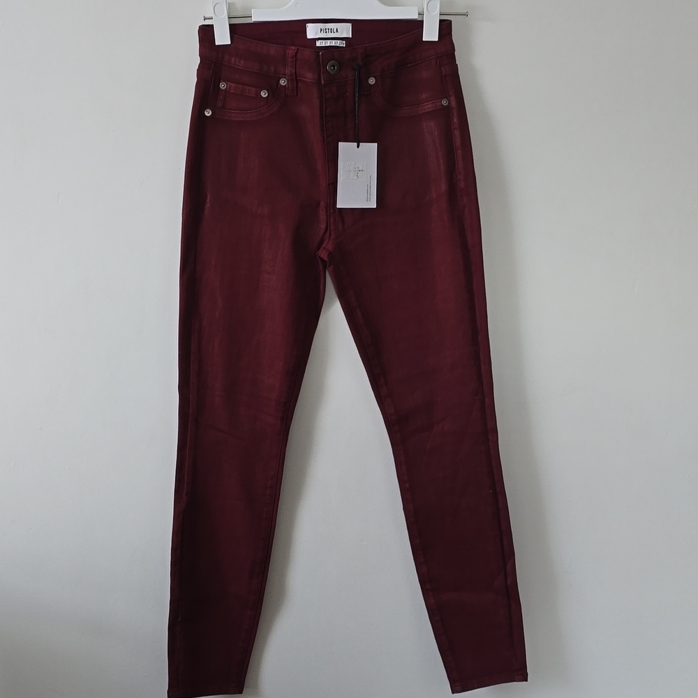 Pistola Wine-Colored High-Rise Skinny Pants sz 27